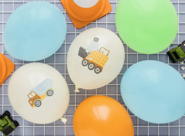 Preview: Latexballons - SET: Baufahrzeuge - je ø 30cm